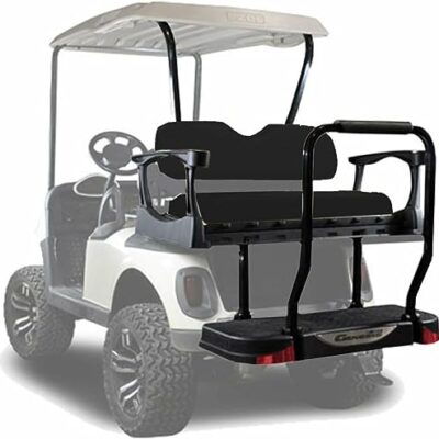 MADJAX Genesis 250 Steel Golf Cart Rear Flip Seat Kit for EZGO RXV | Compatible with 2008-Up Models Black