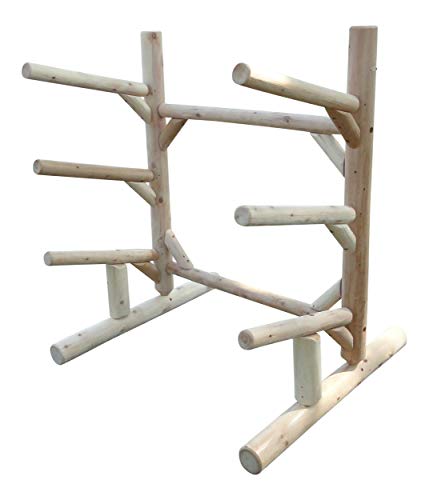 Log Kayak Rack 3-Place 1-Sided Kayak/SUPS Rack Natural - Image 4