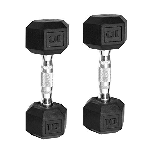 CAP Barbell Rubber Coated Dumbbell Set with Storage Rack (150-Pound) Black - Image 3
