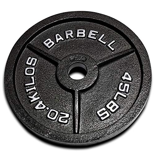 CAP Barbell 300 LB Cast Iron Olympic Weight Set with 7’ Olympic Bar Black Plate with 7 ft Silver Bar - Image 3