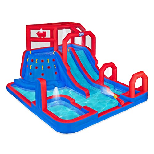 SUNNY & FUN Mega Climb N’ Go Inflatable Water Slide Park Blue Red