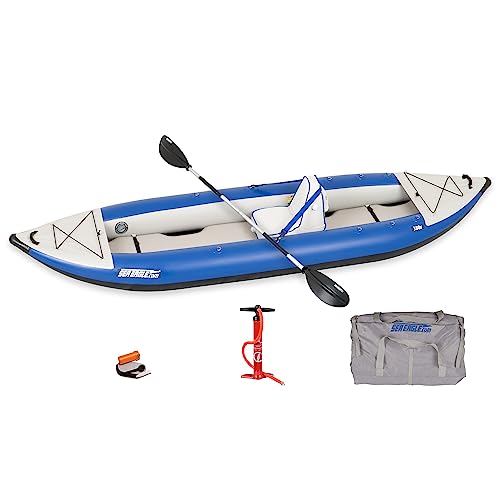 Sea Eagle 380X Explorer Inflatable Kayak Solo Deluxe Blue/White