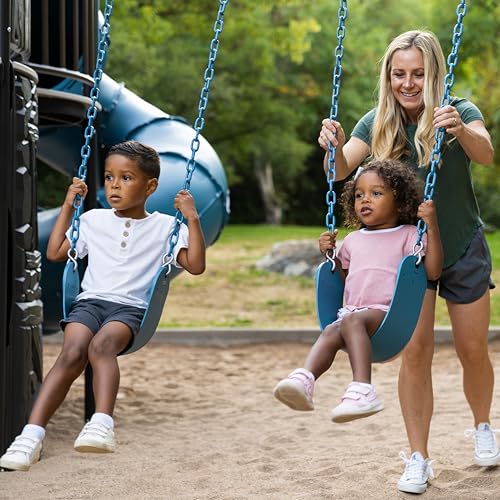 Lifetime Adventure Castle Swing Set Playset with Tube Slide Blue - Image 6