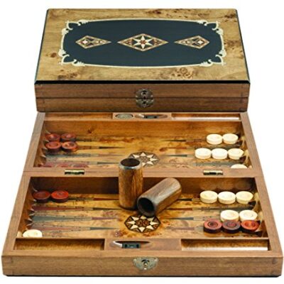 Studio Anne Carlton Luxury Classic Backgammon Board Set Medium 13.8 Inches
