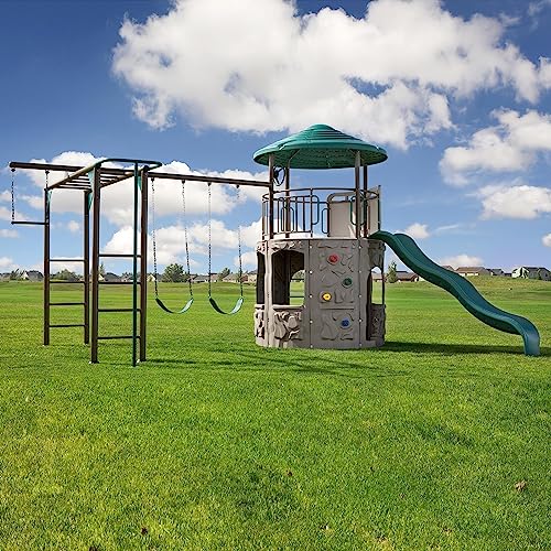 Lifetime Adventure Tower Deluxe Swing Set Playset Earthtone - Image 3