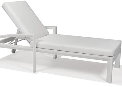 Winston Whitlock Cushion Chaise Lounge Smooth White/Canvas Natural
