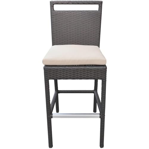 Armen Living Tropez Patio Wicker Bar Set Black - Image 4