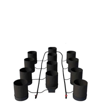 AutoPot 12 Pot GeoPot System with 5 Gallon Fabric Pots - Self-Watering Hydroponic System Indoor Black