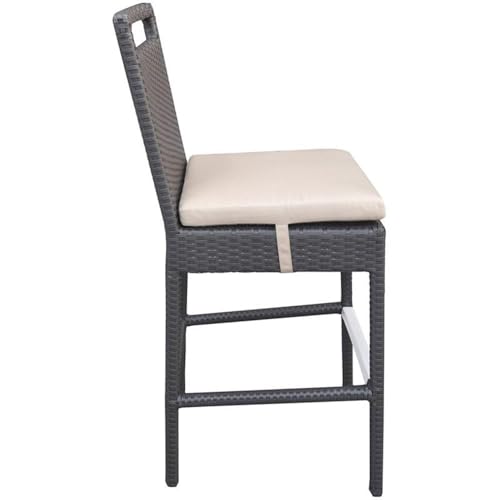 Armen Living Tropez Patio Wicker Bar Set Black - Image 5