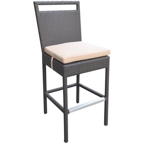 Armen Living Tropez Patio Wicker Bar Set Black - Image 3