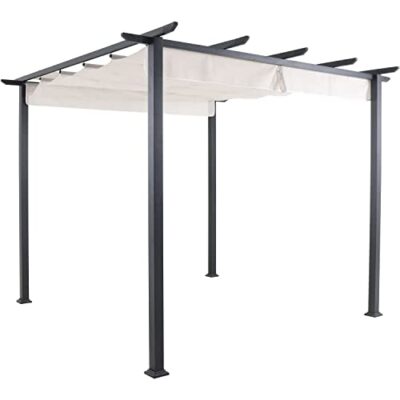 CAMBRIDGE Freestanding Pergola with Adjustable Sling Canopy White/Gray