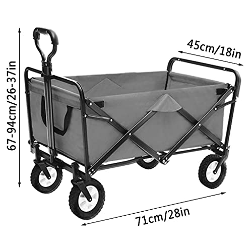 5sssallefaa Folding Utility Wagon Pull Along Cart for Outdoor Use, 60kg Load-Bearing - Image 4