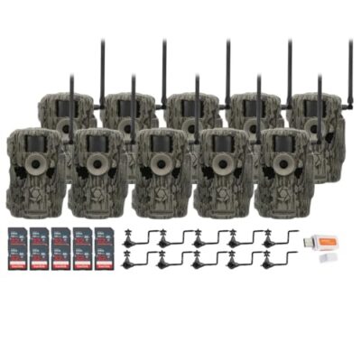 Stealth Cam 36MP Fusion Max Cellular Trail Camera Bundle with Camera Holder, 32GB Memory Card, and Card Reader 10-Pack