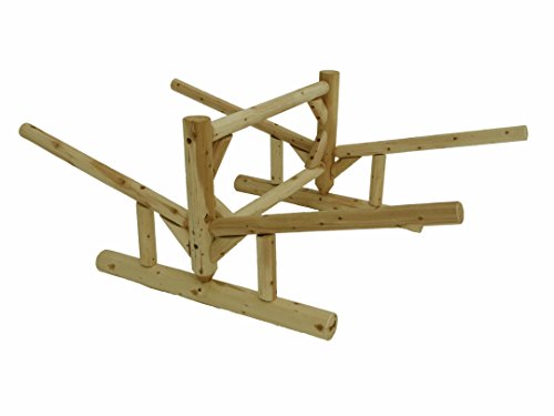Log Kayak Rack 2-Place Double Sided Freestanding Kayak Storage Rack Unfinished