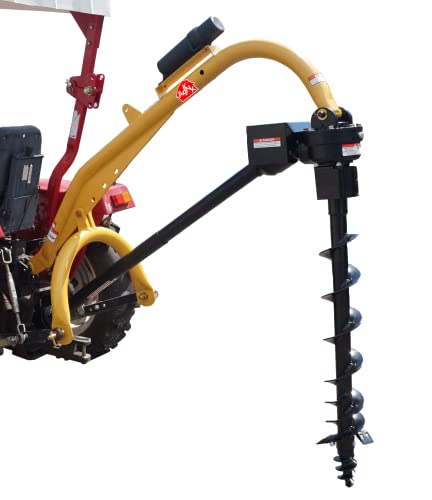 AGKNX ToolTuff Model 1000 Heavy Duty 3-Point Post Hole Digger with 9" HD Auger Yellow
