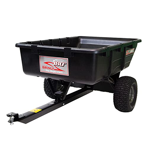 Brinly 180-Degree Full Dump Cart with Compression-Molded Bed Black