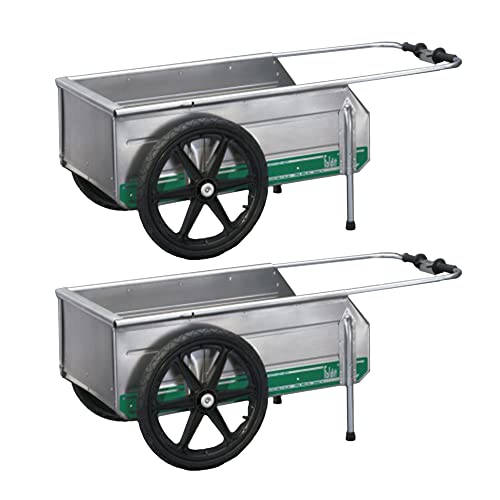 Tipke Manufacturing Foldit 2200 Portable Aluminum Folding Utility Cart Silver (2 Pack)