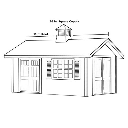 Good Directions Vinyl Manchester Louvered Cupola with Copper Roof, 16" x 32", White - Image 12