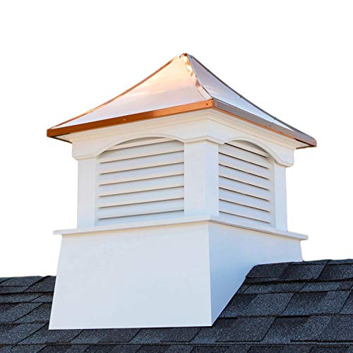Good Directions Vinyl Coventry Louvered Cupola with Copper Roof 60" x 85" White
