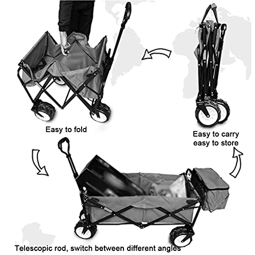 5sssallefaa Pull Along Utility Cart Folding Camping Wagon Blue - Image 5