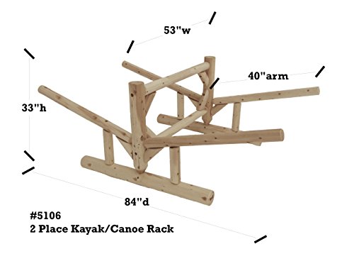 Log Kayak Rack 2-Place Double Sided Freestanding Kayak Storage Rack Unfinished - Image 2