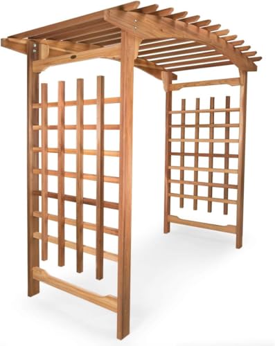 All Things Cedar 8-Ft Garden Arbor Trellis for Climbing Plants Natural