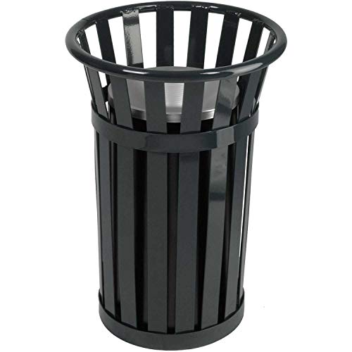 Witt Company M2000-BK Oakley Slatted Steel Ash Urn 17" Dia. x 26" H Black