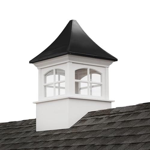 Good Directions Westport Vinyl Aluminum Roof Square Cupola 48" x 79" White and Black