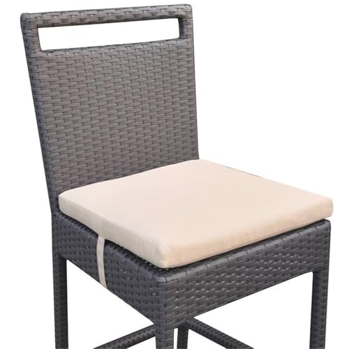 Armen Living Tropez Patio Wicker Bar Set Black - Image 7