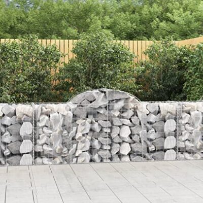 Arched Gabion Baskets 4 pcs Galvanized Iron Plant Pots Self-Watering Indoor Outdoor Gardening