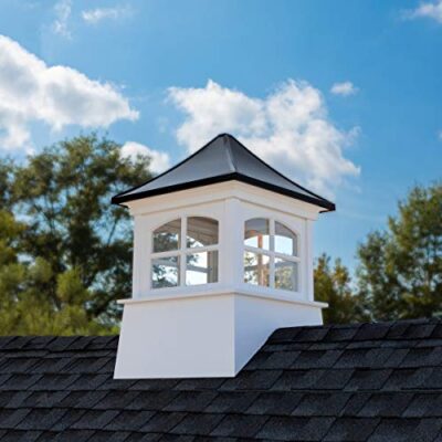 Good Directions Windsor Vinyl Cupola with Black Aluminum Roof 42" x 61" White/Black