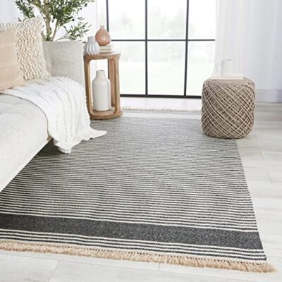 Jaipur Living Indoor Outdoor 9x12 Large Area Rug Striped Dark Gray