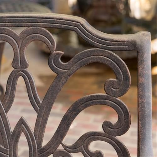 Christopher Knight Home Alfresco 37" Cast Aluminum Bar Set 3-Pcs Bronze - Image 8