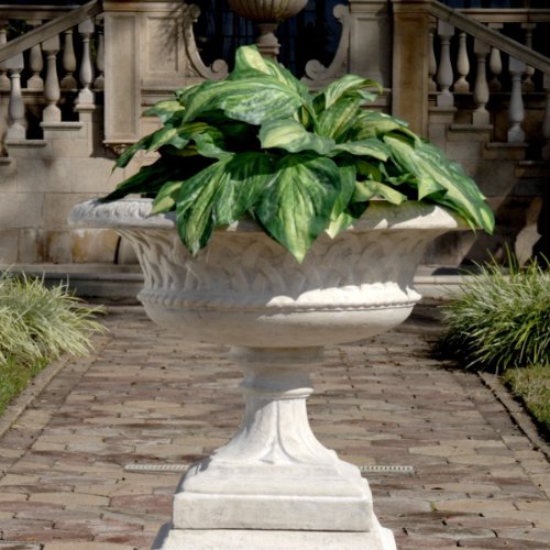 XoticBrands 50" Luxury Architectural Accent Piece Home Garden Urn White