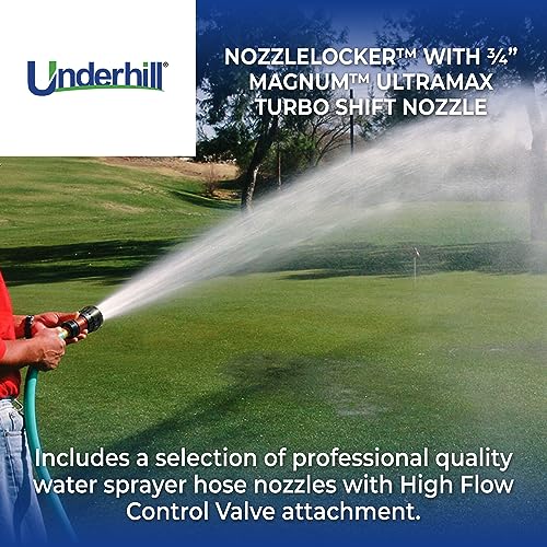 Underhill NozzleLocker Garden Water Hose Nozzle Kit with ¾ Inch Magnum UltraMax Turbo Shift Nozzle Black - Image 2