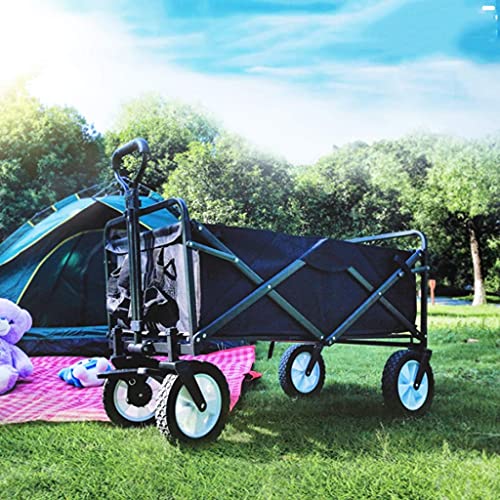 5sssallefaa Folding Utility Wagon Pull Along Cart for Outdoor Use, 60kg Load-Bearing - Image 2