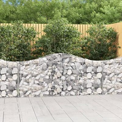Arched Gabion Baskets 4 Pcs Galvanized Iron White Black Other