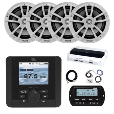 Enrock Marine JBL JAM5000N Bluetooth AM/FM/WB Radio Receiver with 4x 6.5" Speakers White