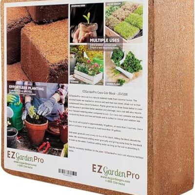 UBICON Organic Coco Coir Block - 11 lb Garden Soil for Indoor & Outdoor Use