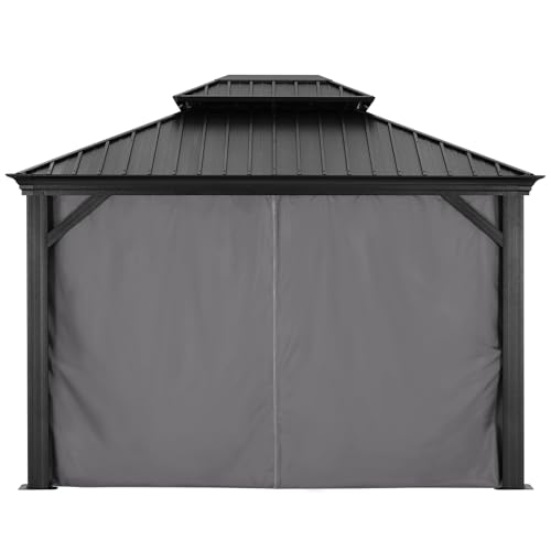 ABCCANOPY Hardtop Gazebo 10x12 Outdoor Metal Pavilion with Netting and Curtain Dark Gray - Image 7