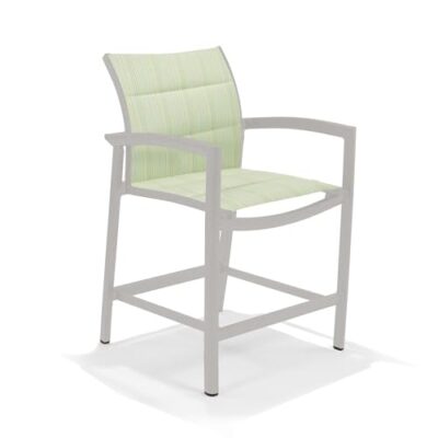 Winston Whitlock Padded Sling Balcony Height Stool Coastal Mist/Jinga Sea Mist & White Mesh