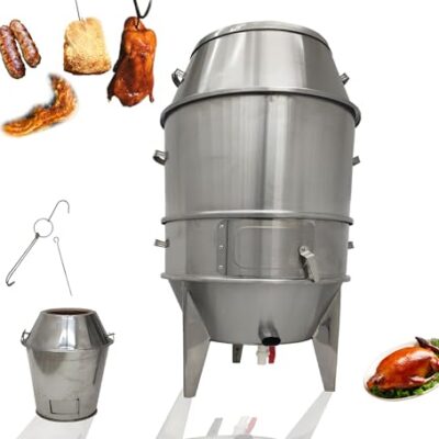 INTSUPERMAI 23.6'' Charcoal BBQ Roaster Grill Silver