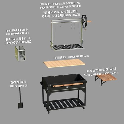 Backyard Discovery Argentine Santa Maria Wood Fire & Charcoal BBQ Grill Black - Image 11
