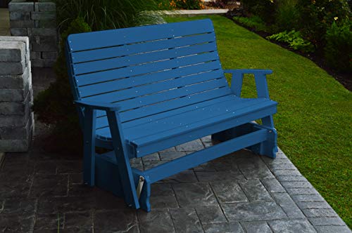 A&L Furniture Co. 4' Amish Poly Winston Glider Bench Blue
