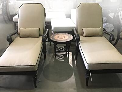 AFD Home Astoria Outdoor Swivel Chaise Lounge Set of 3 Brown Multi & Light Linen