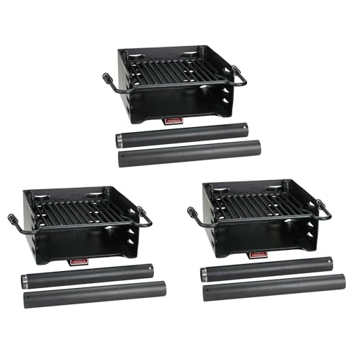 Pilot Rock Heavy Duty Steel Outdoor BBQ Charcoal Grill with 360 Degree Swivel Post Black