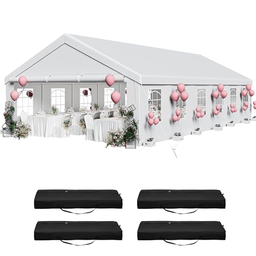 YITAHOME 20x40 ft Heavy Duty Party Tent with Removable Sidewalls White