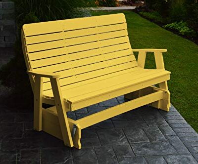 A&L Furniture Co. 5' Amish Poly Winston Glider Bench Lemon Yellow