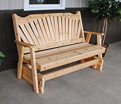 A & L Furniture Fan Back Glider Mushroom Stain