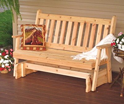 A&L Furniture Co. Traditional English Glider Natural Stain